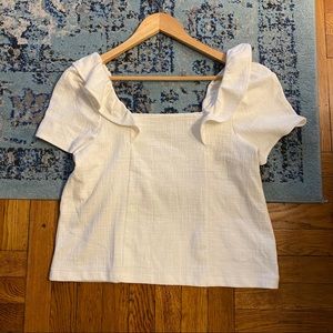 Madewell Crosshatch Ruffled Top
